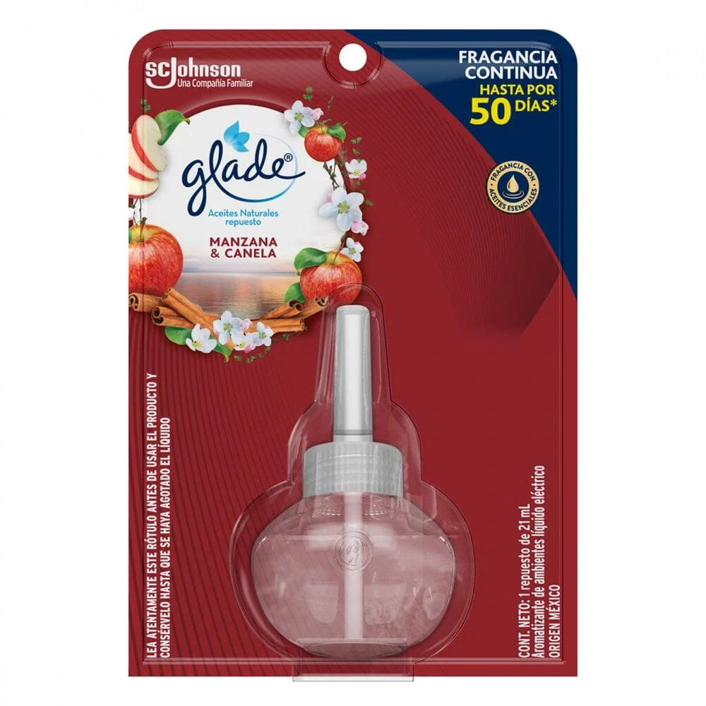 Pastilla para Armario Desodorante Ambiental Eléctrico Recarga Manzana Canela 21 Ml