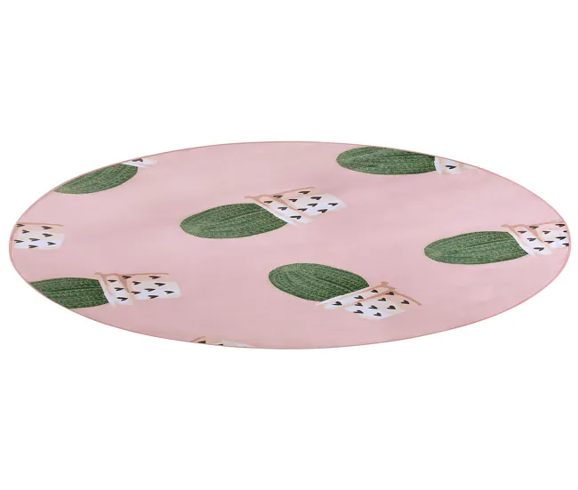 Alta Duración Alfombra rosa/verde ⌀ 120 cm ELDIVAN