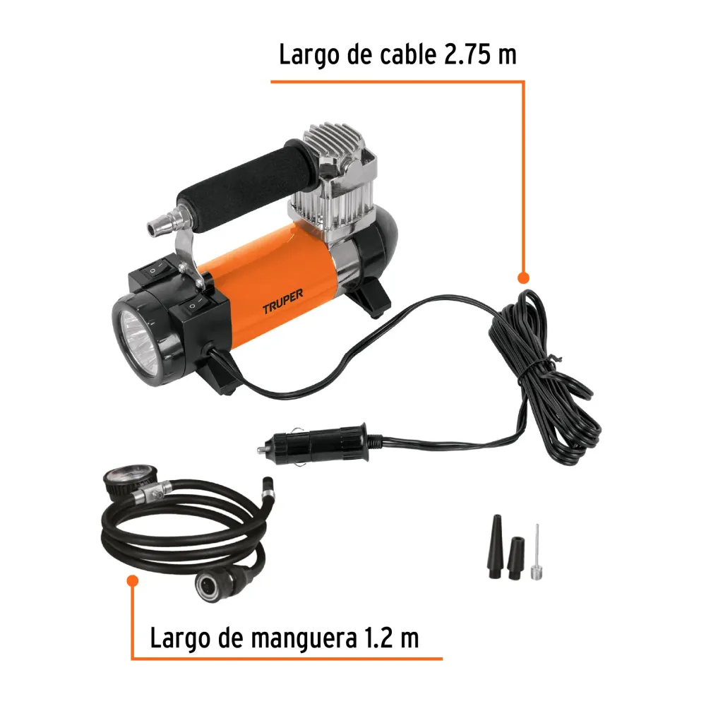 Alta Duración COMPRESOR DE AIRE, 12 V CUENTA CON MALETÍN