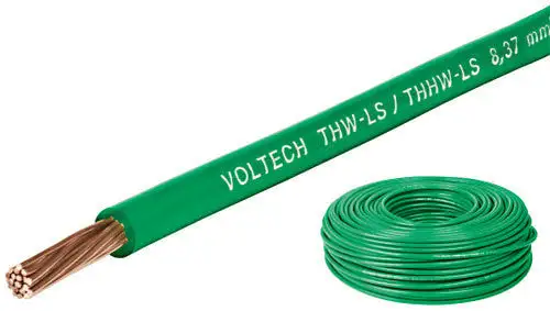 Baterí de 9V Cable thhw-ls verde 12 awg