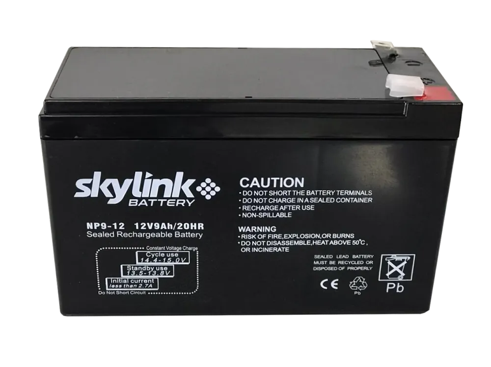 Baterí Skylink / 12VCD / 9 AMP. con Estuche de Almacenamiento