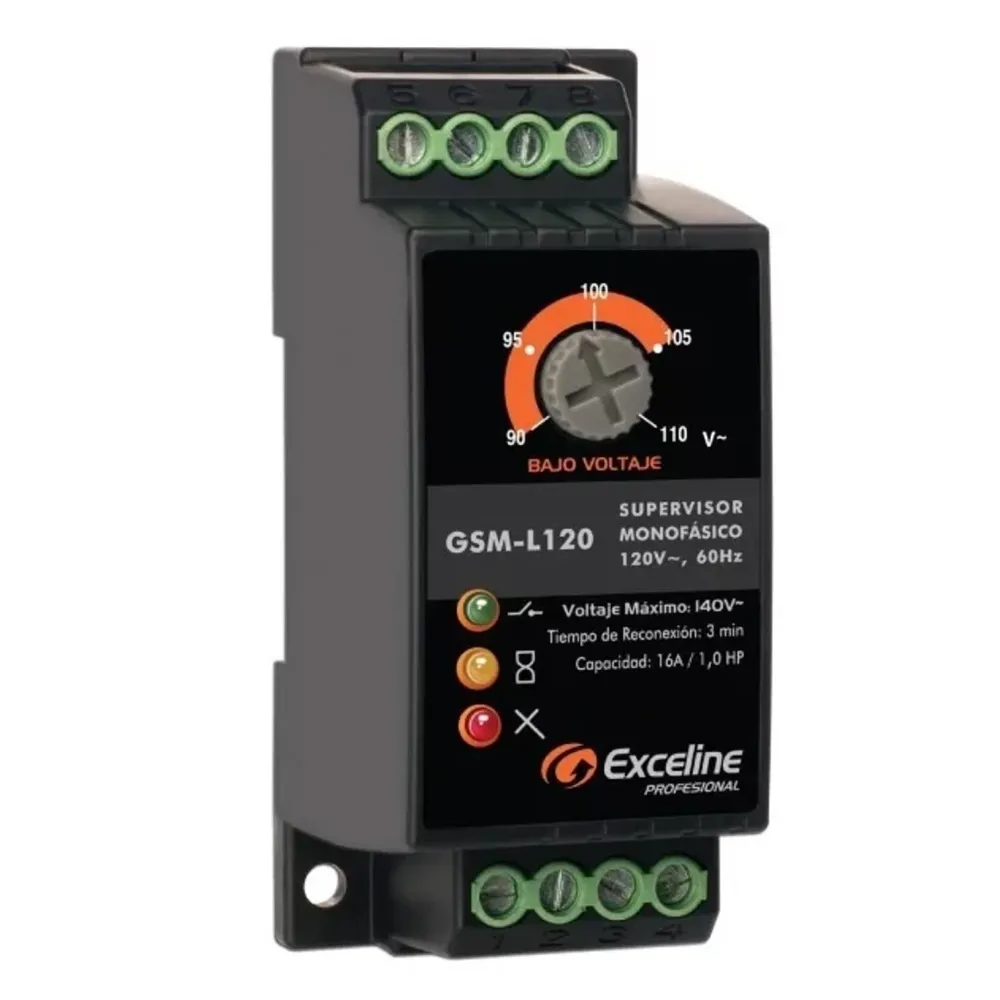 Pack de Pilas Protector de Voltaje Monofásico 120 VAC 16A - 1 HP con Bornes de Conexión