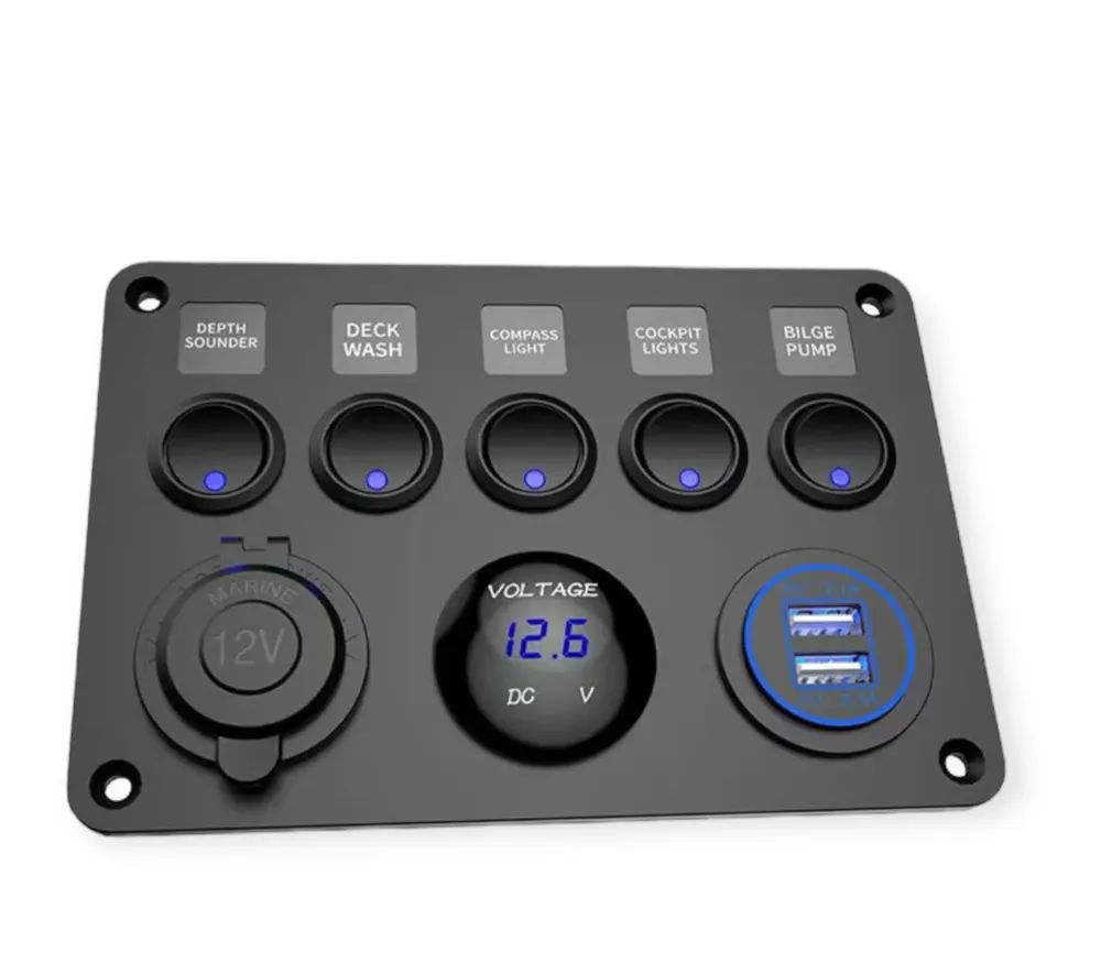 Panel de control camper 12V con Estuche de Almacenamiento