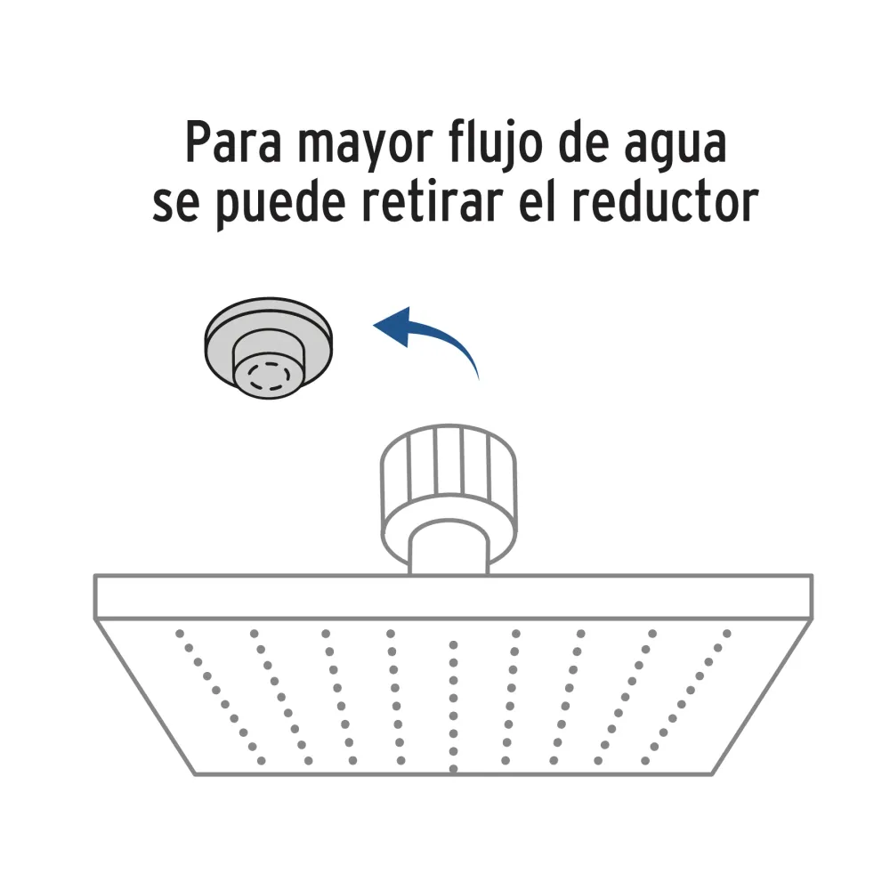 Pilas de Litio Regadera acero inoxidable, 12", con brazo, cromado, Riviera