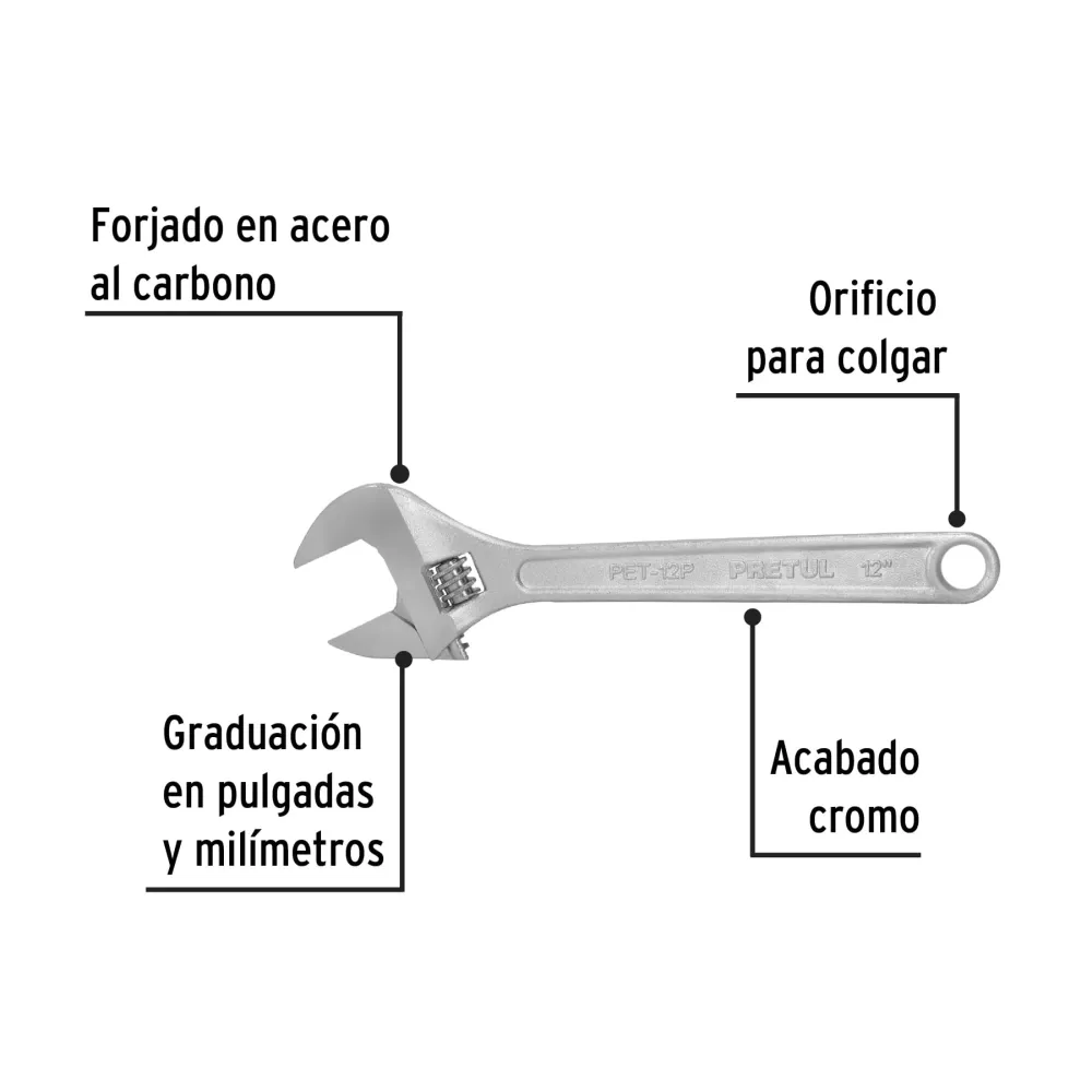Recargables Premium Perico cromado 12", Pretul