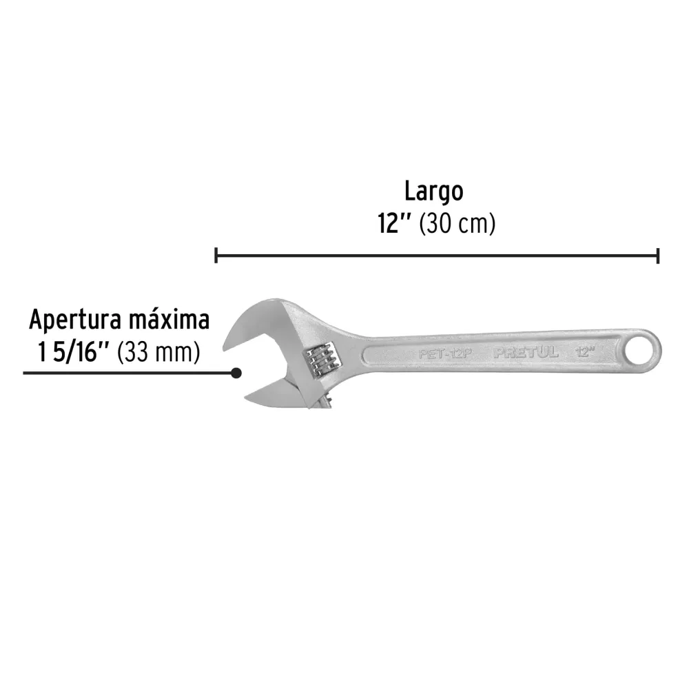 Recargables Premium Perico cromado 12", Pretul