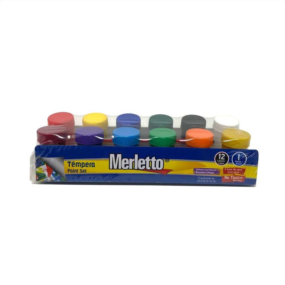 Tempera set (12) con Estuche de Almacenamiento