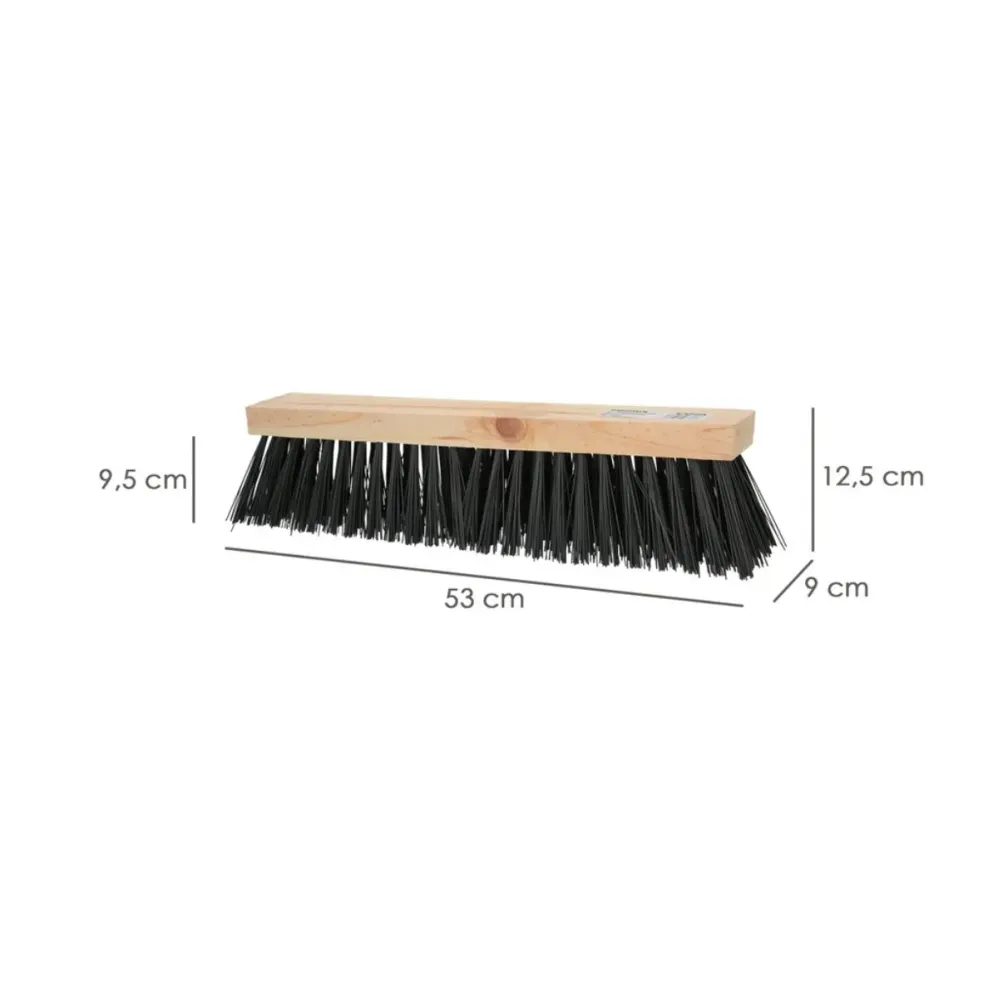 Cepillo barrendero industrial sin mango negro 12,5x53x9 cm Hecho de Aluminio