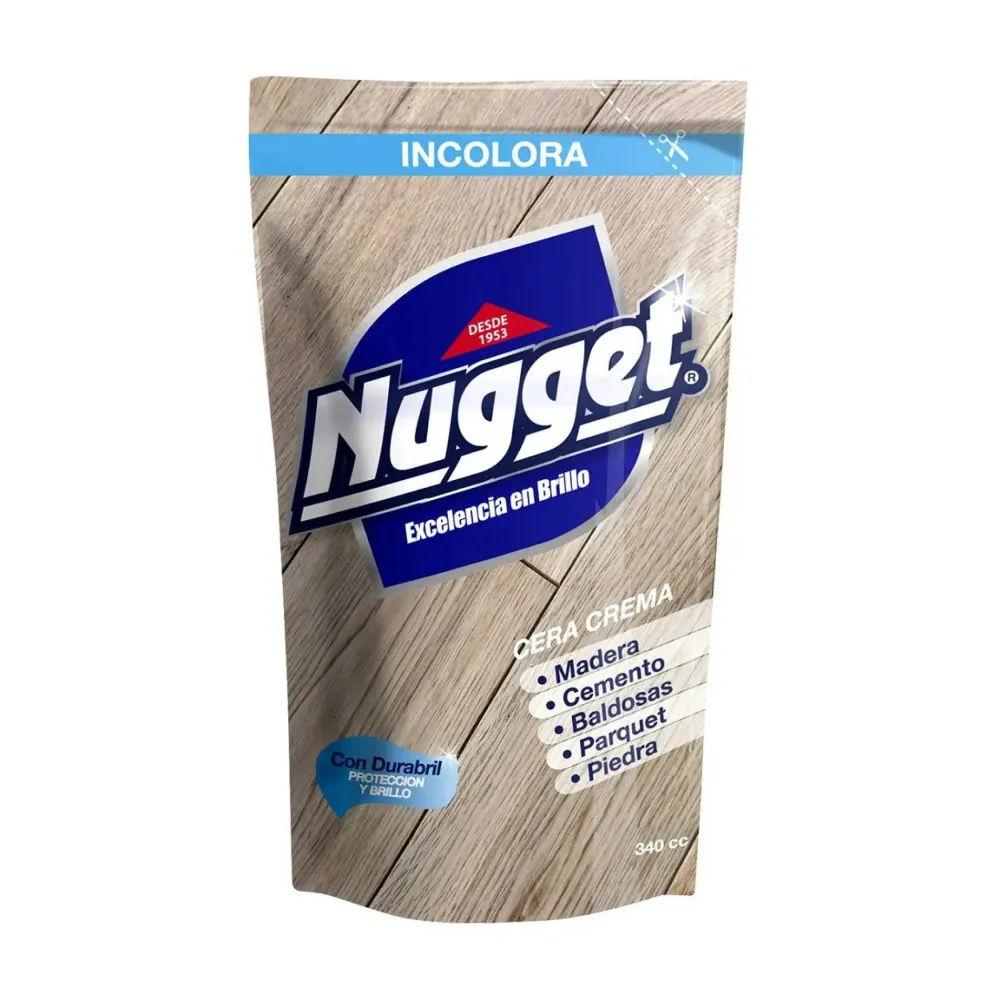 Nugget Cera Crema Incolora 340 cc | Sin Fosfatos | Biodegradable