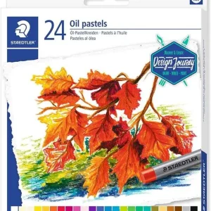 Staedtler Pasteles al Oleo 2420 Pack de 24 Ceras Blandas - Resistencia la Rotura - Extremadamente Brillantes - Colores Sur...