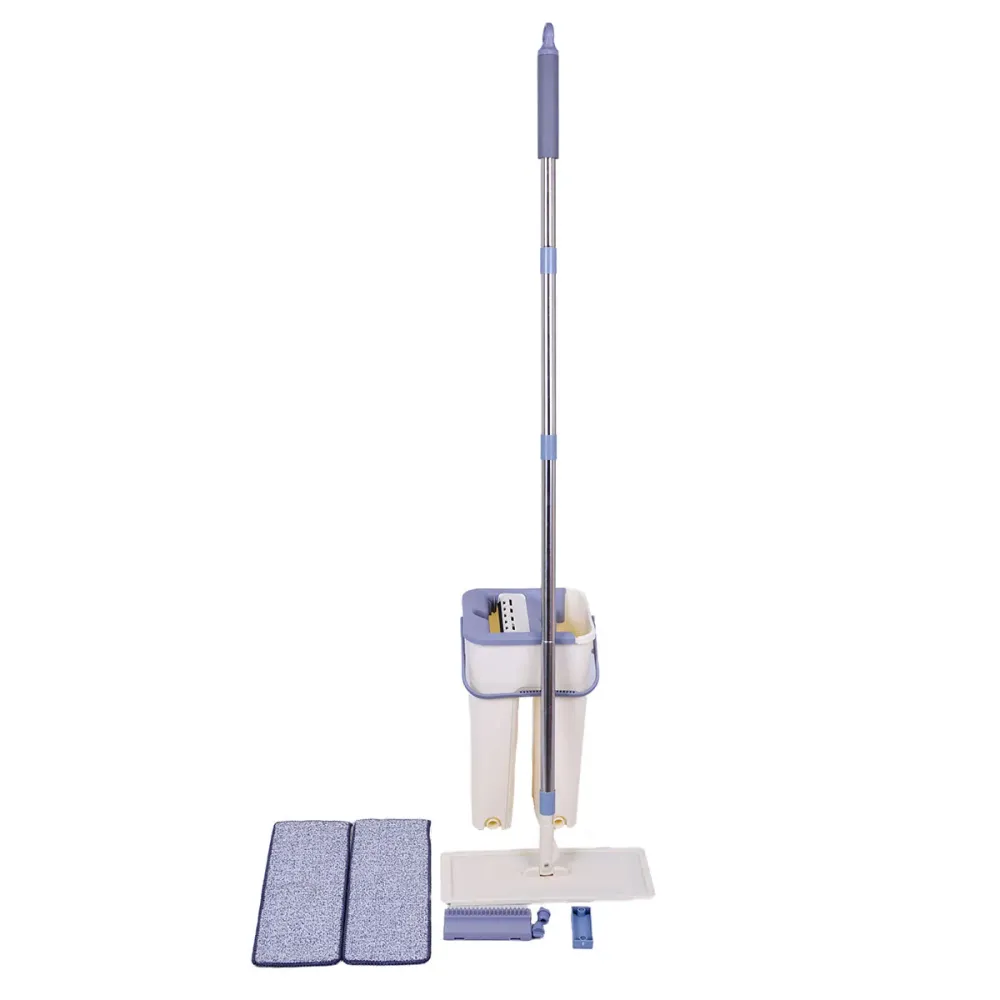 Mopa de microfibra con cubo autolimpiable blanco