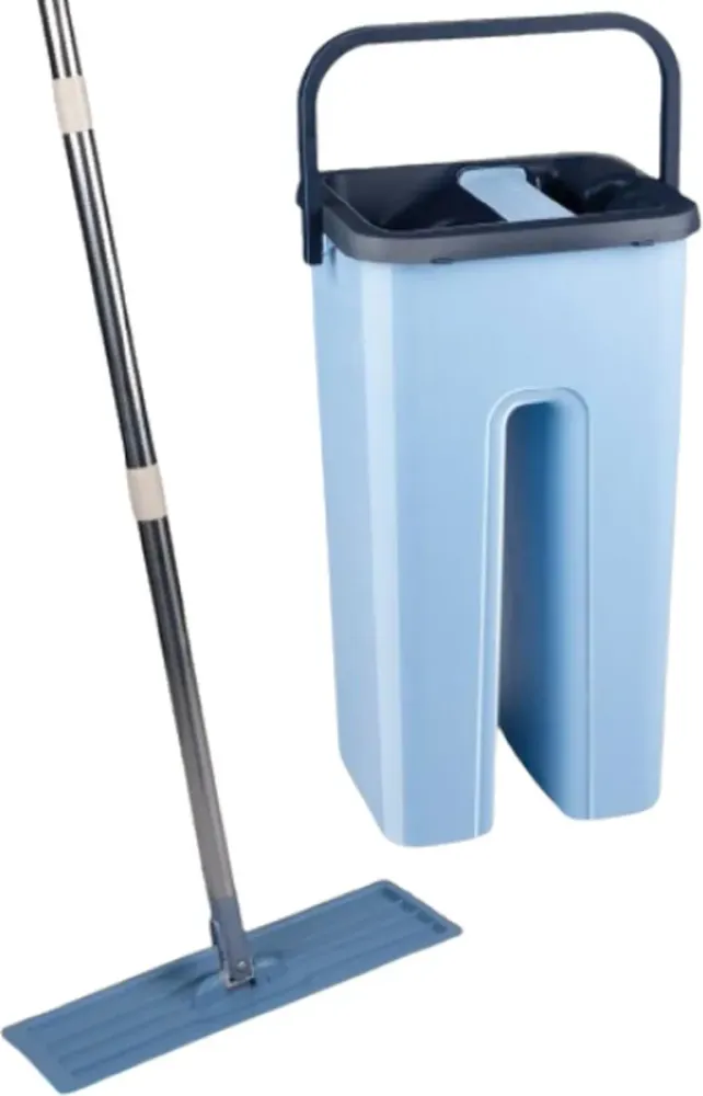 Set de fregado Alpina fregona + cubo + 2 paños de microfibra giratorio 360º