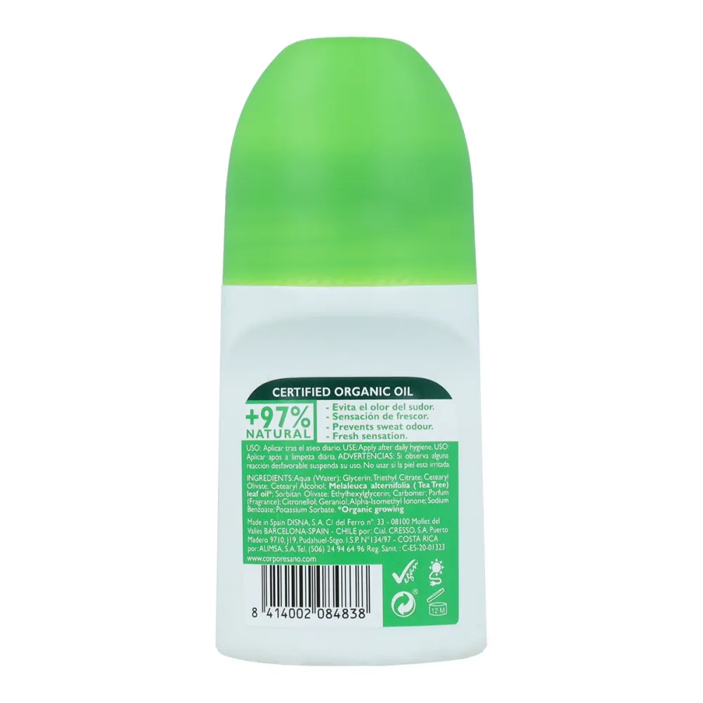 Antimanchas Desodorante roll-on árbol de té Corpore Sano 75 ml