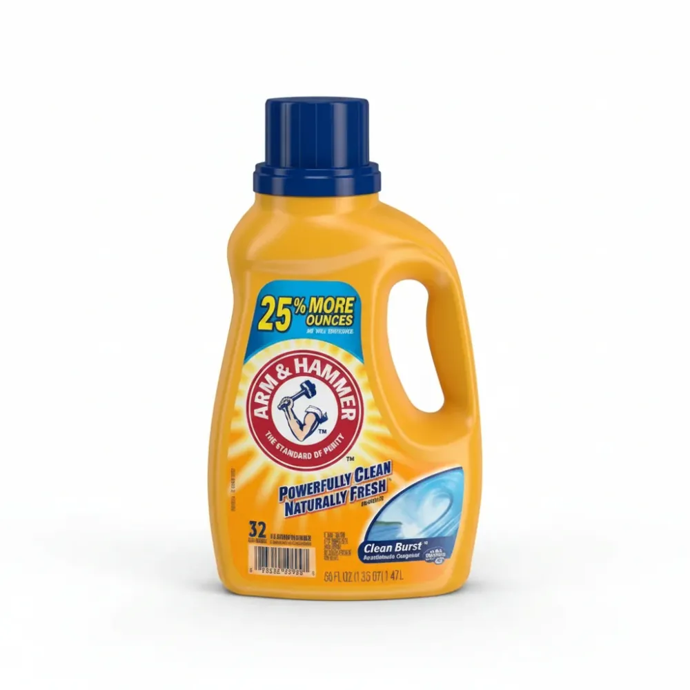 Detergente líquido concentrado para ropa Arm & Hammer Clean Burst, Alta Eficiencia 1,47 litros (32 cargas) con Dosificador