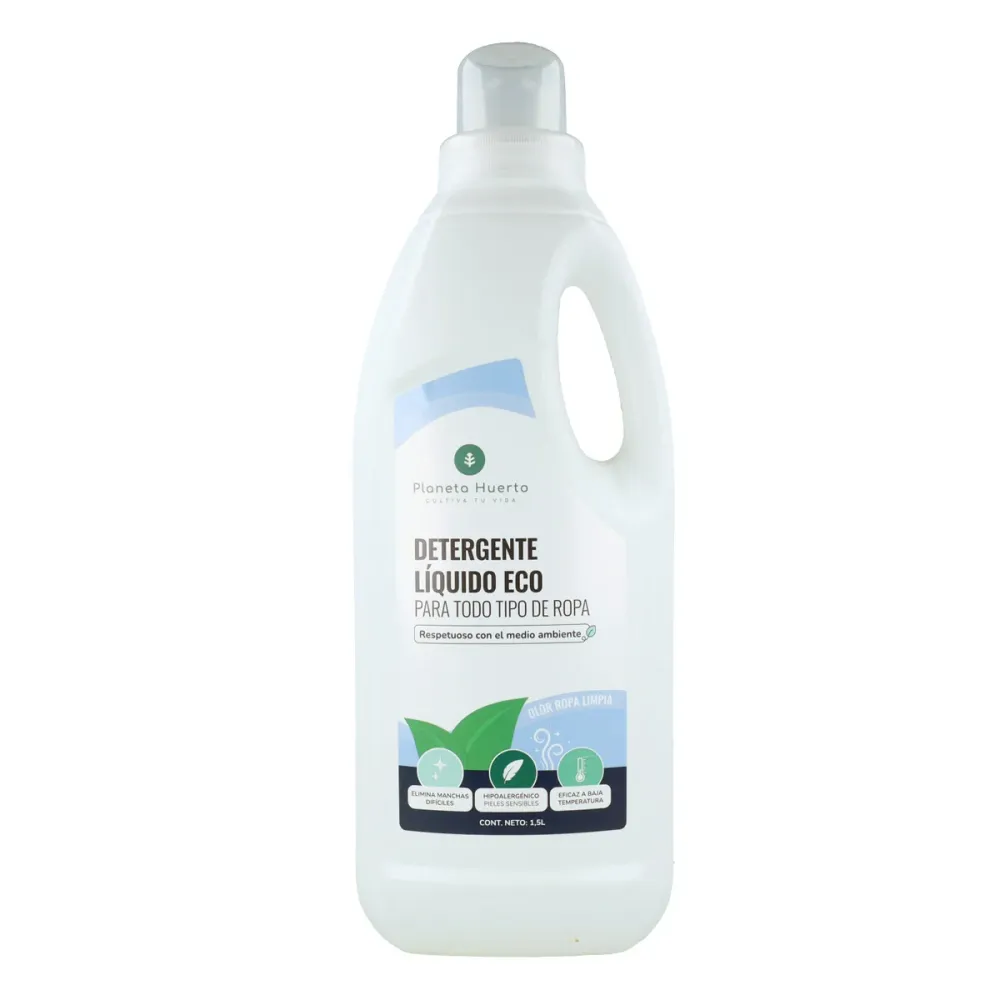 Detergente Líquido Ropa ECO Aroma auténtico ropa limpia Planeta Huerto 1,5 Litros con Tecnologí Antimanchas