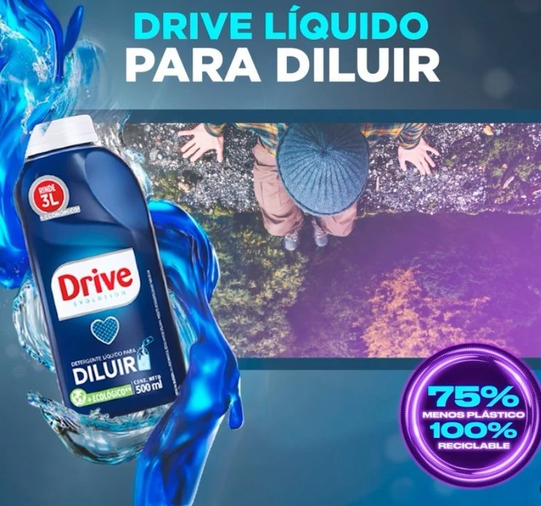 Quitagrasas Drive Detergente Liquido Para Diluir 3 x 500 cc