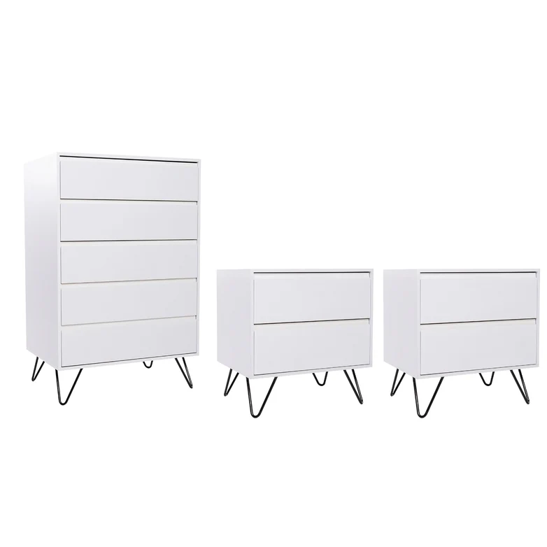 Set de Cómoda con 2 Burós Kavil - Blanco ARENTEIRO