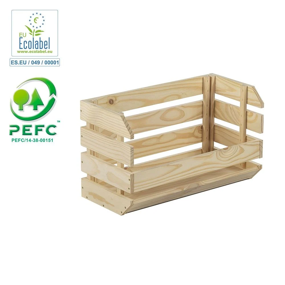 CAJA APILABLE EVOLUTION PINO SIN BARNIZ 100% PEFC CERT 60 x 28,5 x 35,3 cm ASTIGARRAGA