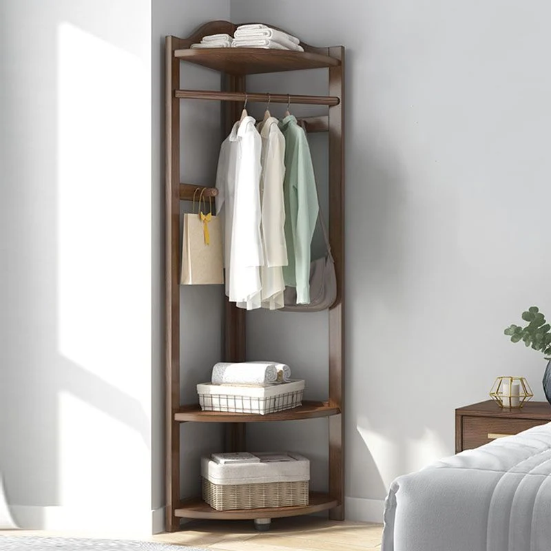 71"H Hall Tree, Perchero independiente de madera de pino con estantes Naturales Clearhalo