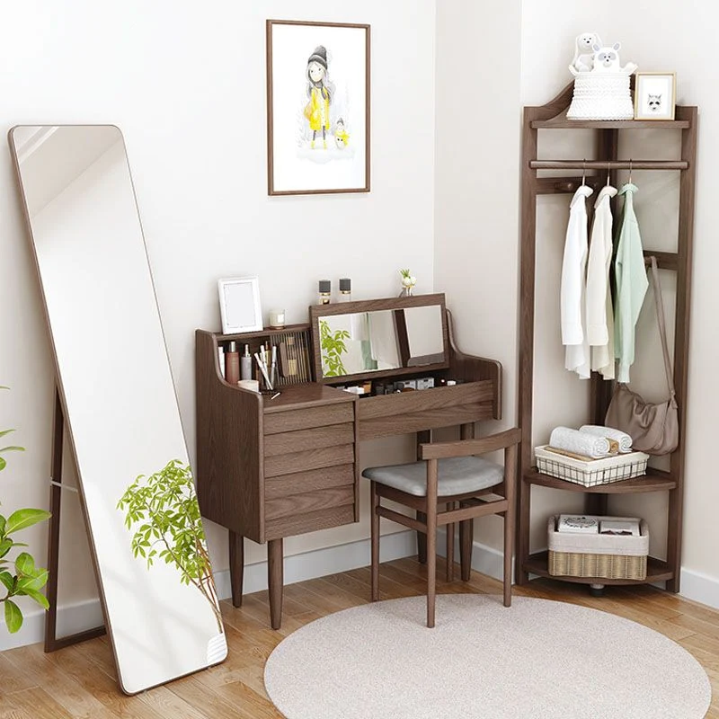 71"H Hall Tree, Perchero independiente de madera de pino con estantes Naturales Clearhalo