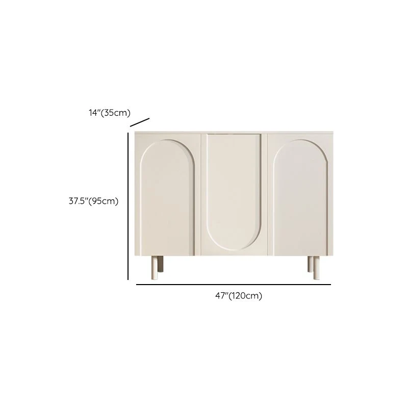 Aparador buffet blanco rectangular moderno, servidor de comedor de madera de ingenierí Clearhalo
