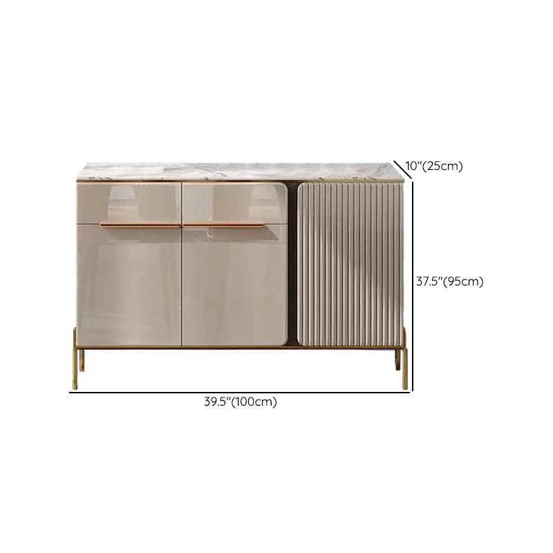 Aparador buffet contemporáneo Aparador de piedra con gabinetes y cajones Clearhalo