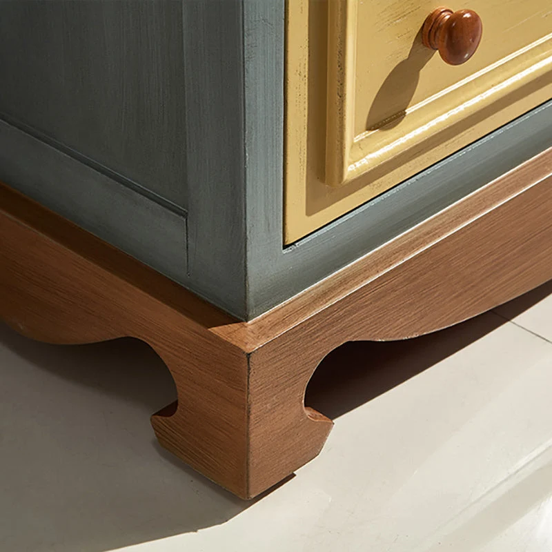 Cómoda combinada de madera, cómoda vertical de estilo tradicional para dormitorio Azul Clearhalo