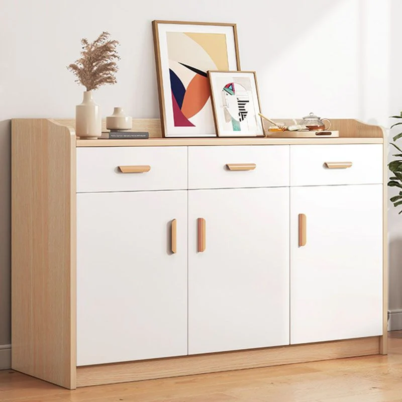 Cómoda combinada vertical de madera con cajón contemporáneo Marron Clearhalo