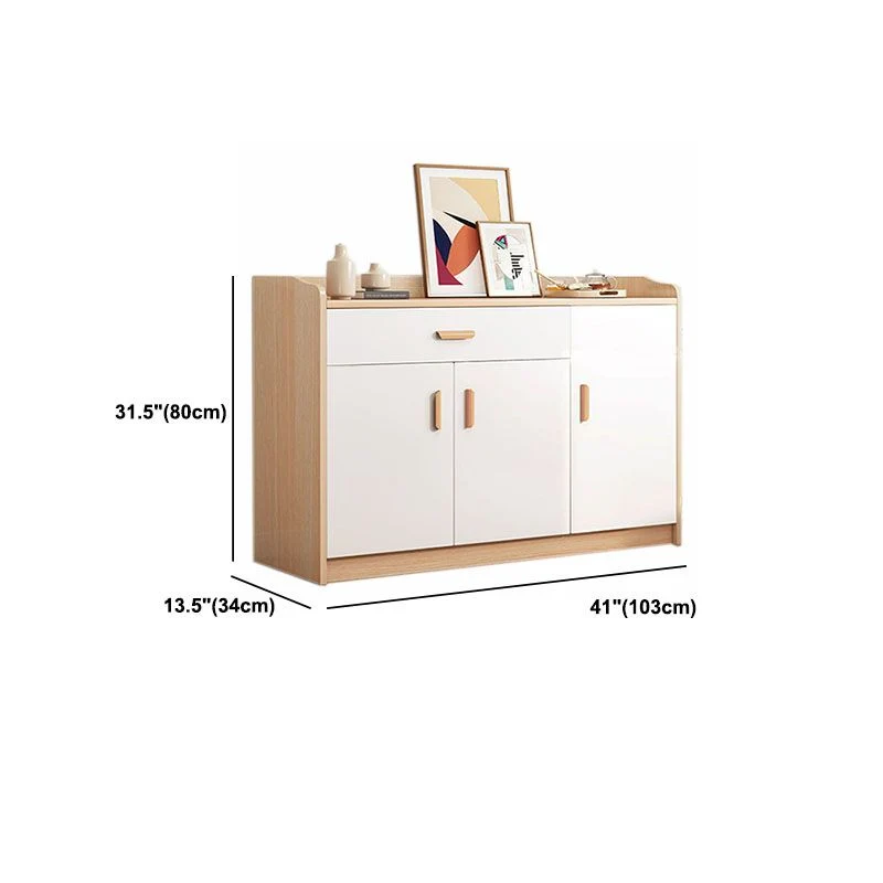 Cómoda combinada vertical de madera con cajón contemporáneo Marron Clearhalo