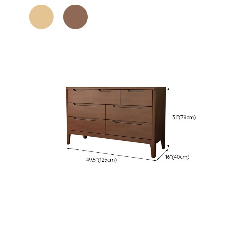 5/7 - Cómoda decorativa con cajones Cómoda pequeñ de madera de caucho en marrón/natural Naturales Clearhalo