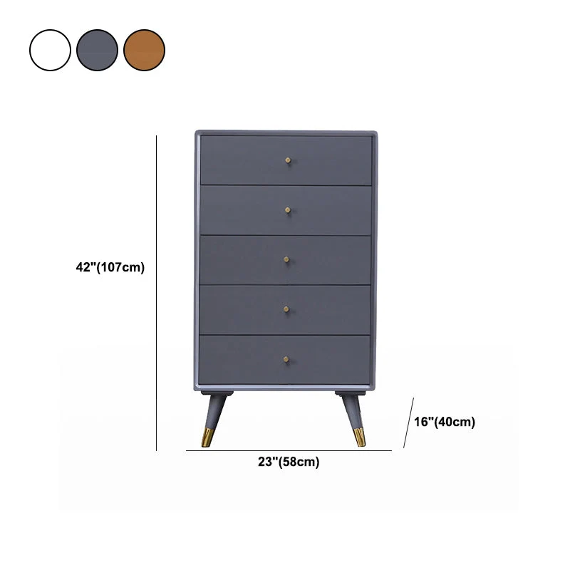 Cómoda decorativa de madera maciza Cómoda rectangular moderna de 15,74" de ancho con cajones Blanco Clearhalo