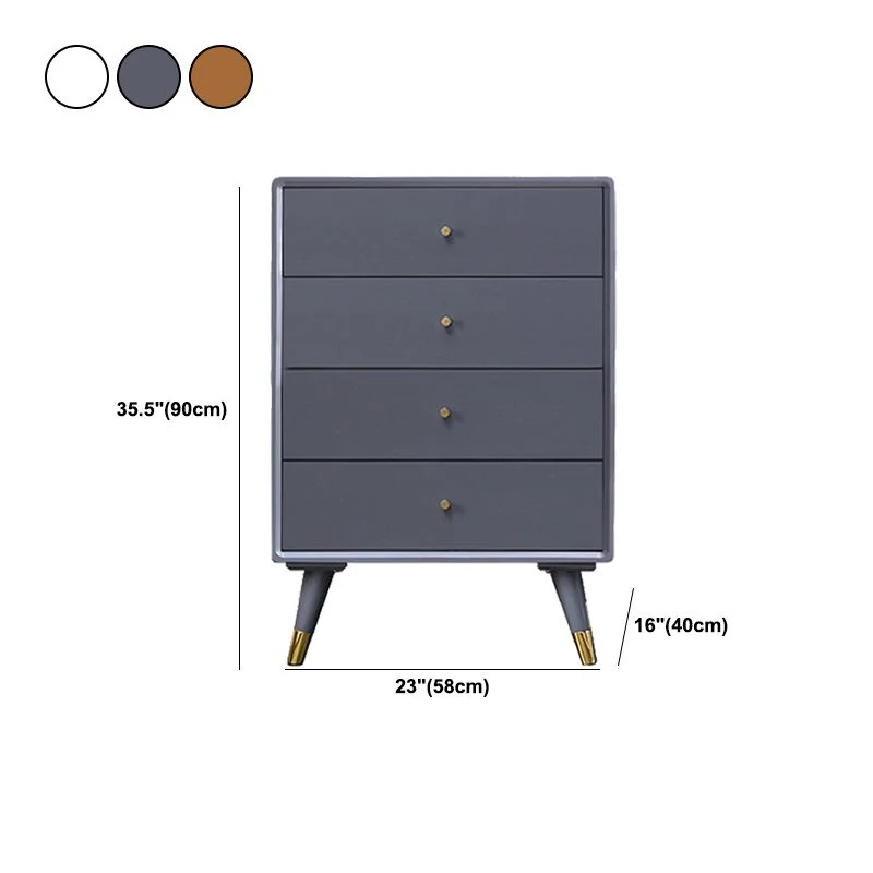 Cómoda decorativa de madera maciza Cómoda rectangular moderna de 15,74" de ancho con cajones Blanco Clearhalo
