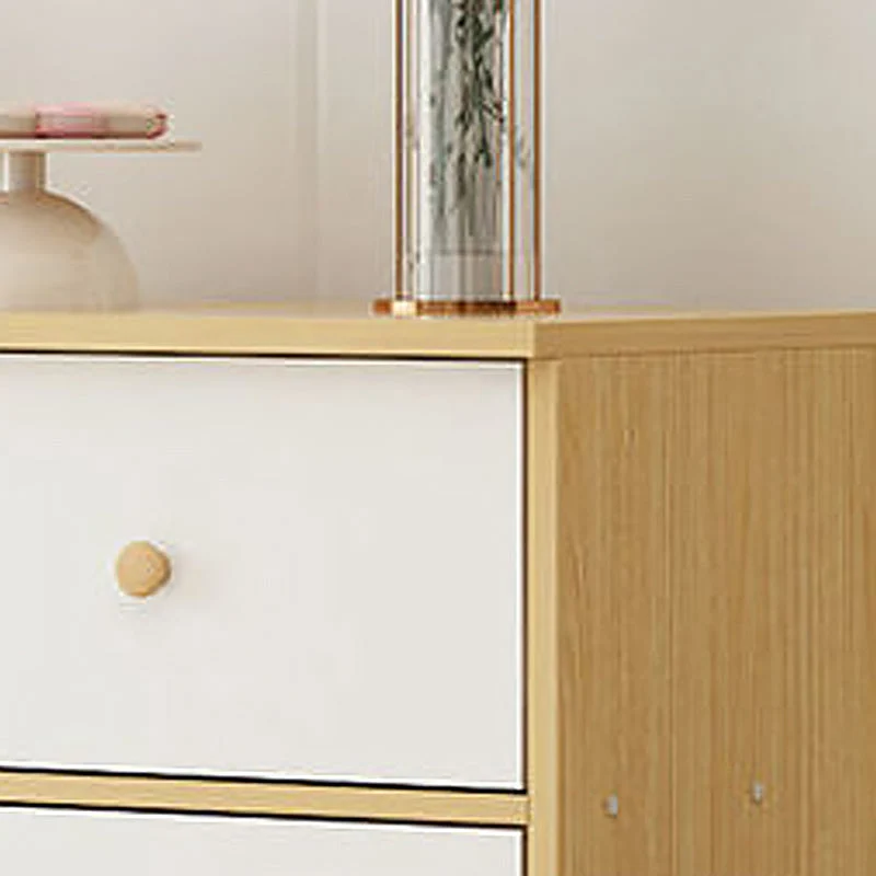 Cómoda decorativa rectangular con cajones Cómoda de patas rectas de madera Blanco Clearhalo
