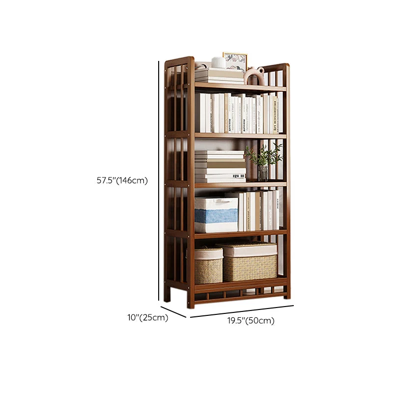 Cómoda decorativa rectangular de madera con estantes, moderna, marrón, Mid-Century Clearhalo