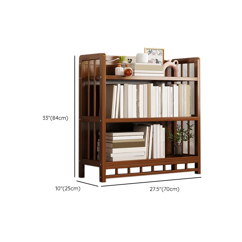 Cómoda decorativa rectangular de madera con estantes, moderna, marrón, Mid-Century Clearhalo