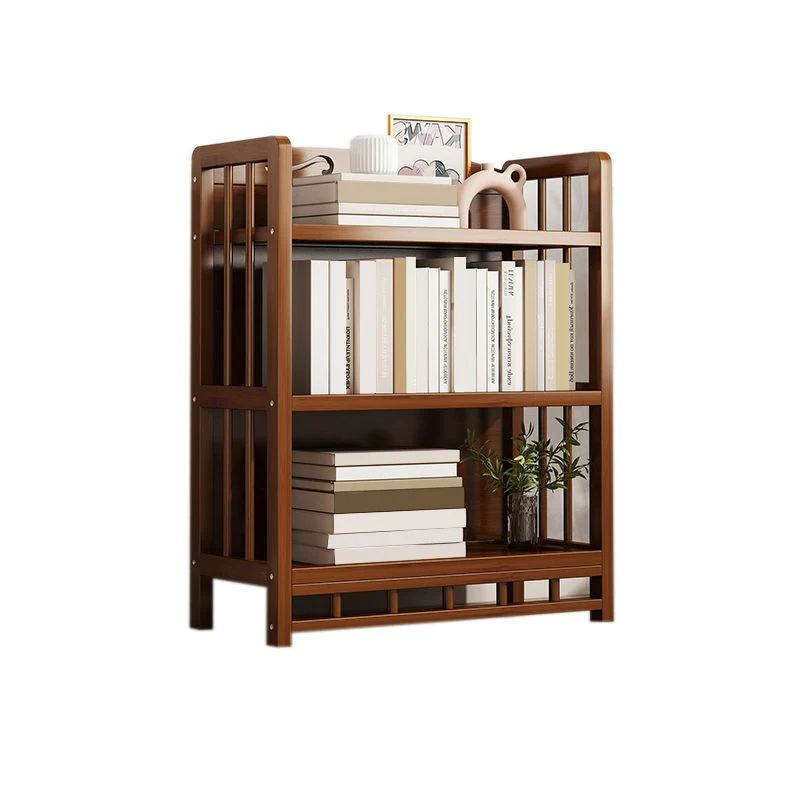Cómoda decorativa rectangular de madera con estantes, moderna, marrón, Mid-Century Clearhalo