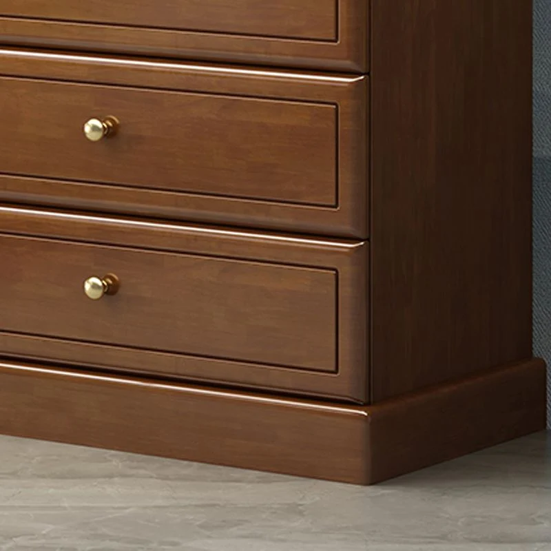 Cómoda decorativa rectangular moderna con cajones de cierre suave en madera maciza Nuez Clearhalo