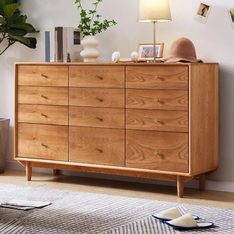 Cómoda doble Horizontal tradicional, cómoda de almacenamiento de madera con cajones para el hogar Clearhalo