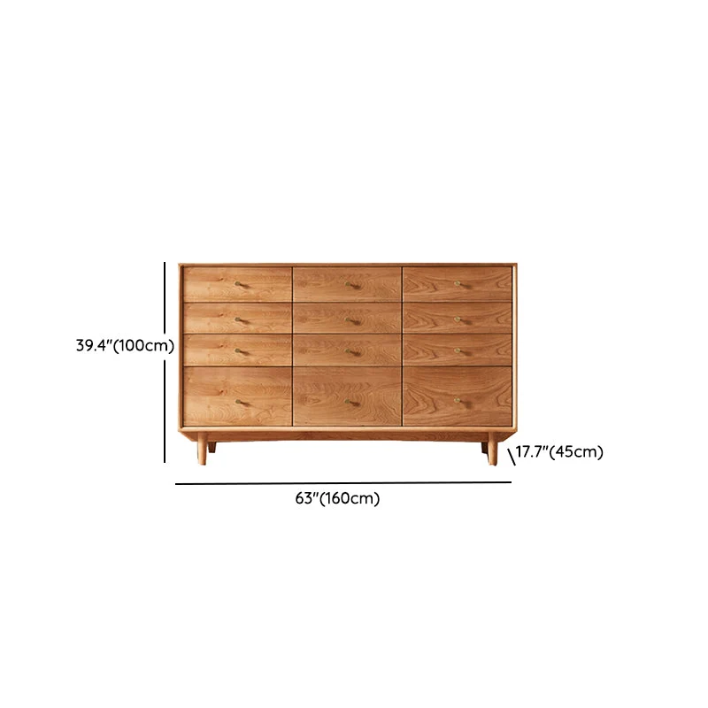Cómoda doble Horizontal tradicional, cómoda de almacenamiento de madera con cajones para el hogar Clearhalo