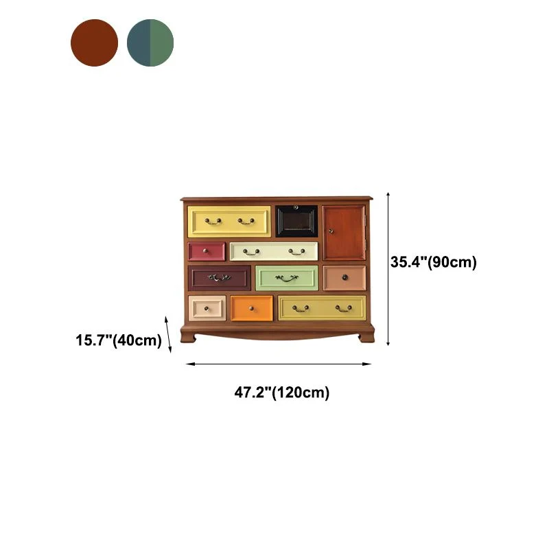 Cómoda de estilo tradicional para dormitorio con múltiples cajones, cómoda de almacenamiento de madera maciza Nuez Clearhalo