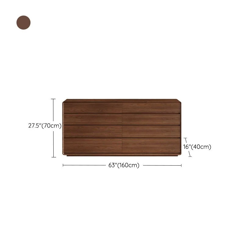Cómoda de madera en cómoda rectangular marrón con 6 y 8 cajones Clearhalo