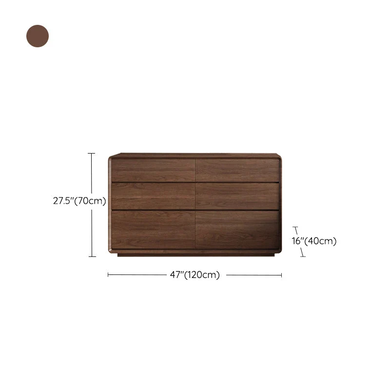 Cómoda de madera en cómoda rectangular marrón con 6 y 8 cajones Clearhalo