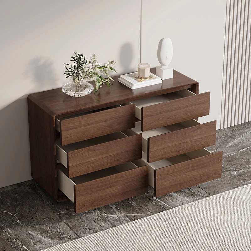 Cómoda de madera en cómoda rectangular marrón con 6 y 8 cajones Clearhalo