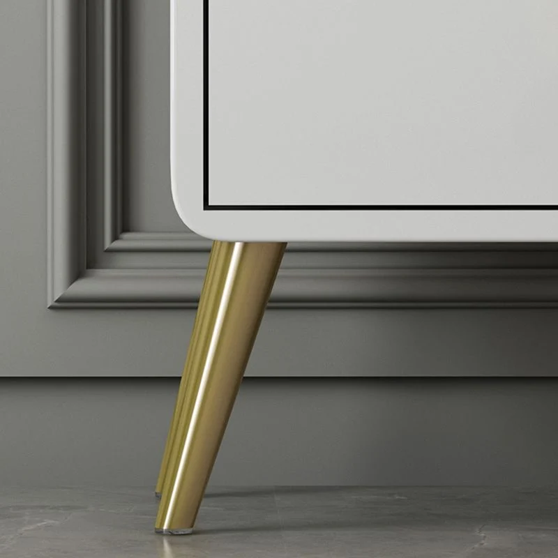 Cómoda de madera contemporánea en blanco, cómoda rectangular con cajones Clearhalo