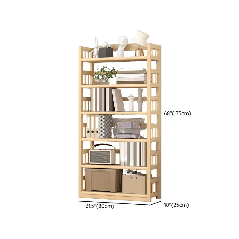 Cómoda natural de pino Cómoda decorativa rectangular contemporánea con estantes Clearhalo
