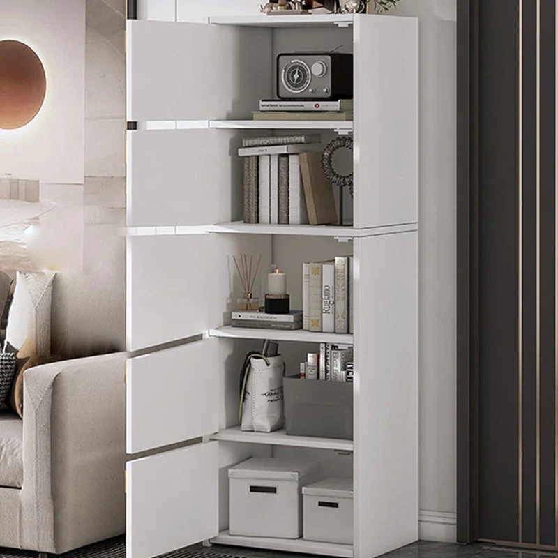 Cómoda rectangular contemporánea con perillas de madera con acabado mate estándar Blanco Clearhalo