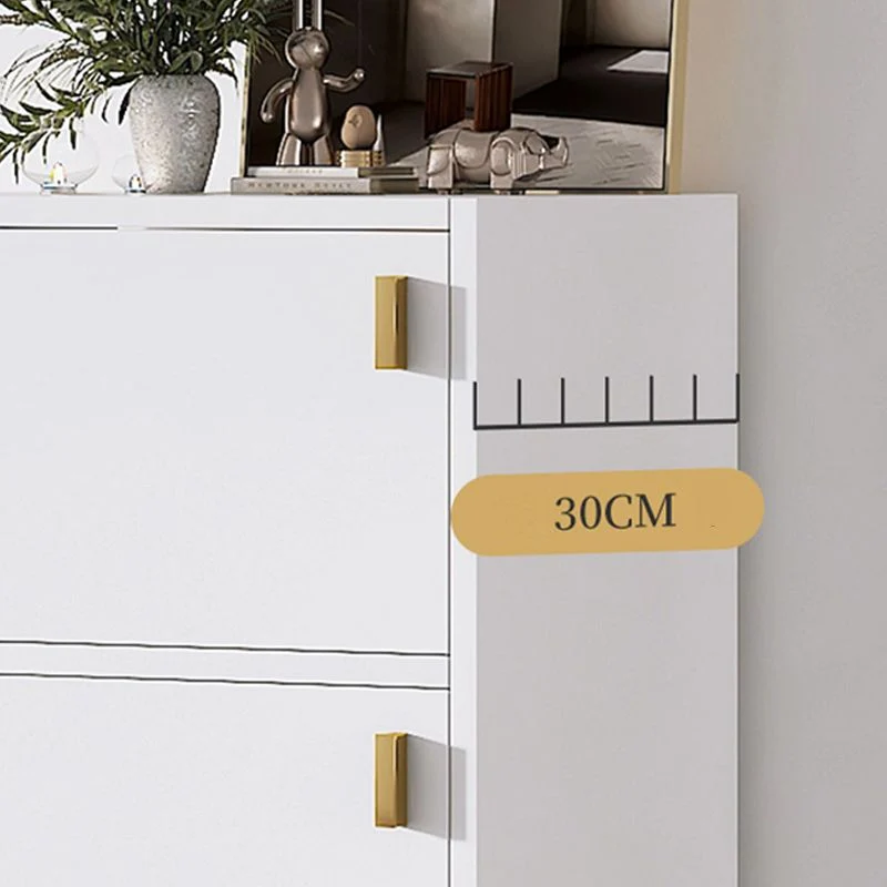 Cómoda rectangular contemporánea con perillas de madera con acabado mate estándar Blanco Clearhalo