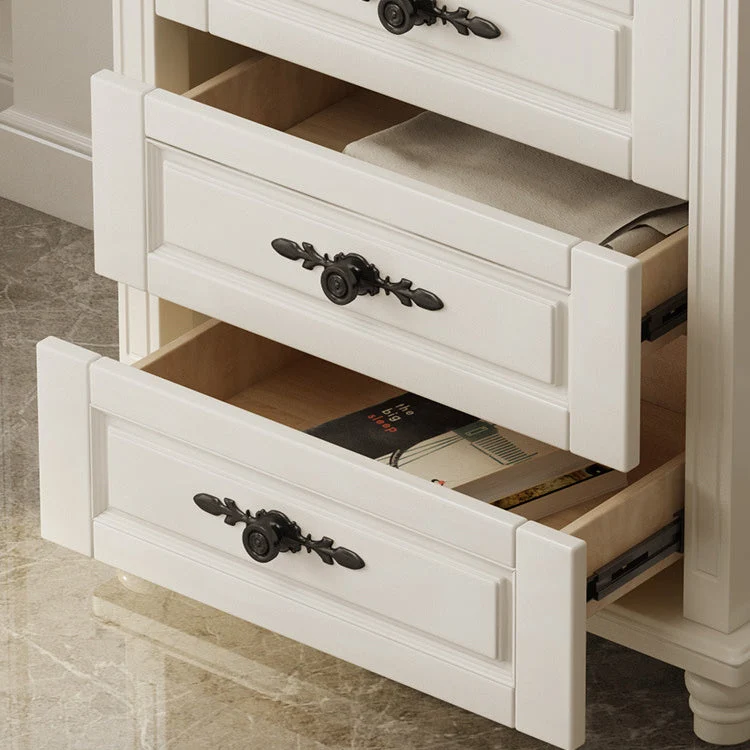 Cómoda rectangular de madera de caucho con patas torneadas de madera y 5 cajones Nuez Clearhalo