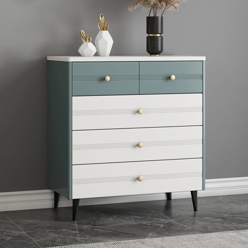 Cómoda rectangular de madera, cómoda contemporánea con cajones Clearhalo