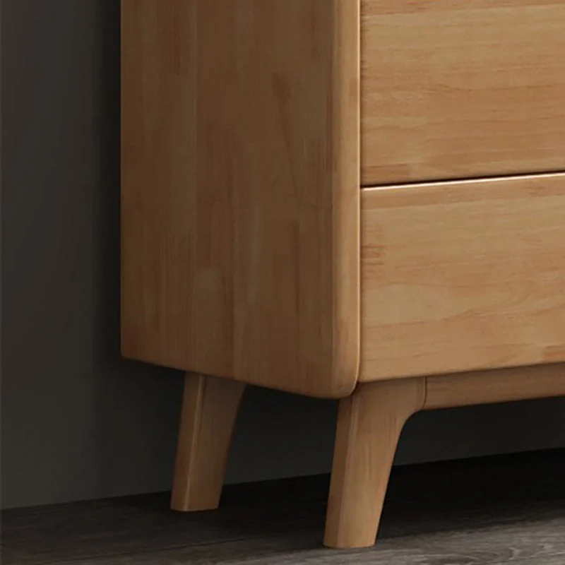 Cómoda rectangular de madera con acento natural moderna de mediados de siglo Clearhalo
